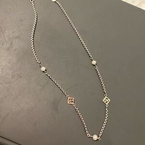 David Yurman Gold and Silver Necklace with Pearl Accents